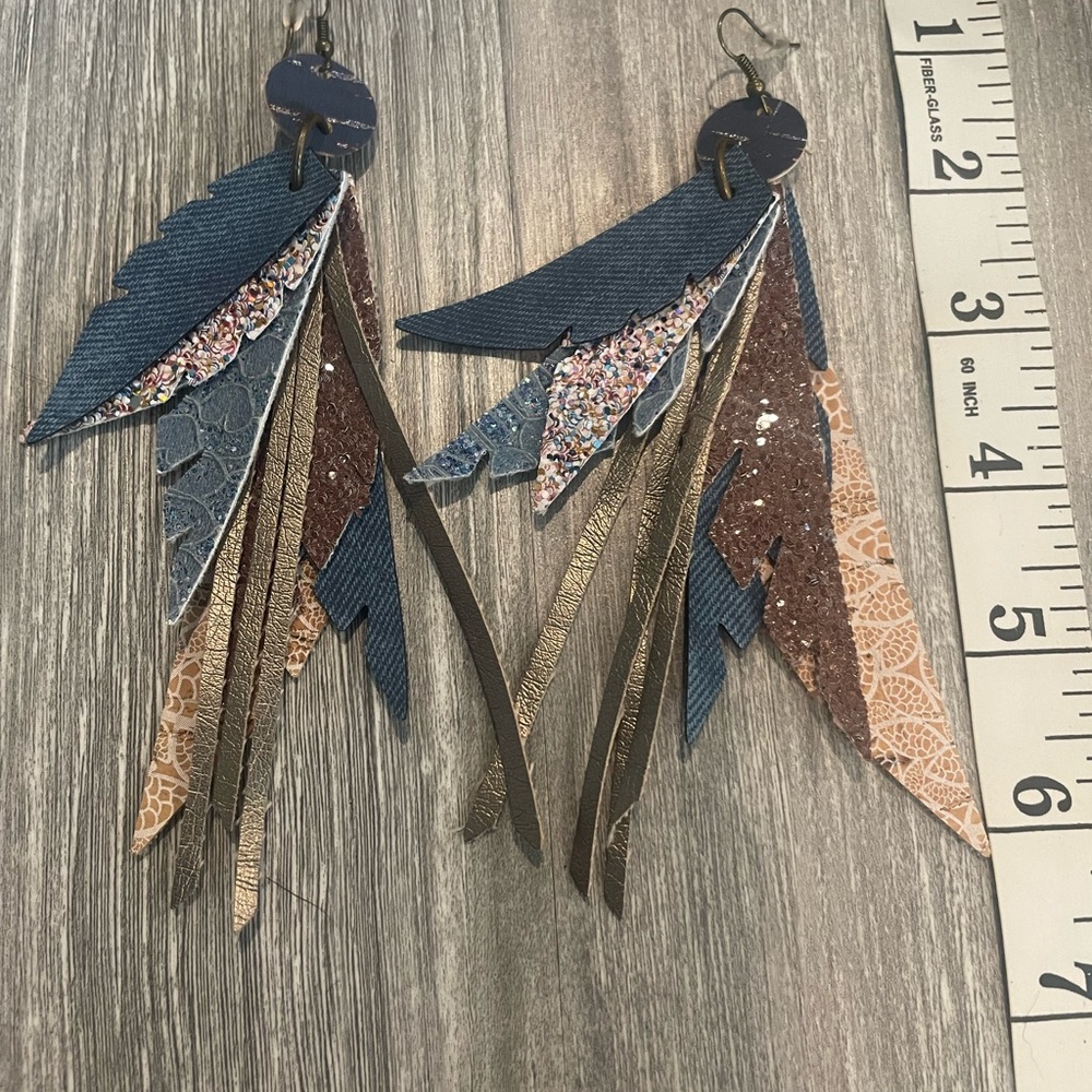 Bohemian Multi-Color Feather Earrings
